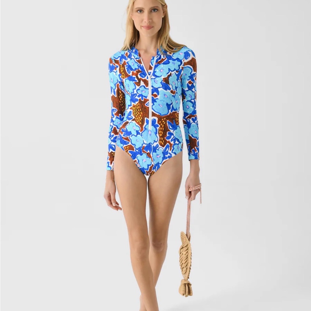 Hunter Bell Blue and Brown Patterned Rash Guard - Picture 12 of 13